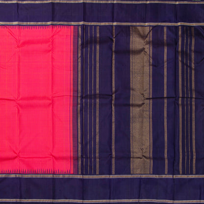 Pink And Navy Blue Kanchipuram Silk Saree For Festive Wear PV NYC 1521 - Silk Sari - Panjavarnam PV NYC 1521