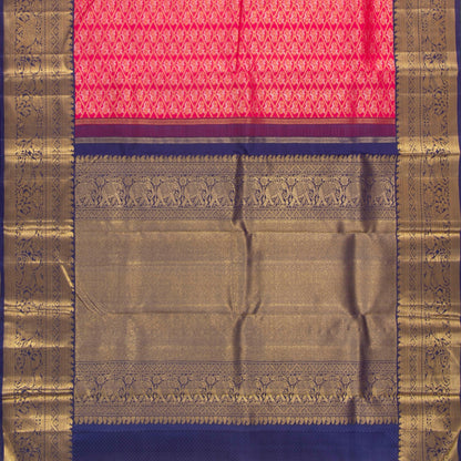 Pink And Navy Blue Kanchipuram Silk Saree For Wedding Wear PV NYC 1384 - Silk Sari - Panjavarnam PV NYC 1384