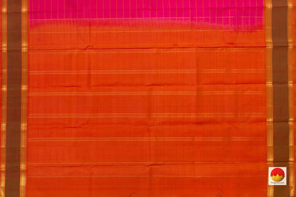 Pink And Orange Kanchipuram Silk Saree Handwoven Pure Silk For Festive Wear PV KNN 128 - Silk Sari - Panjavarnam