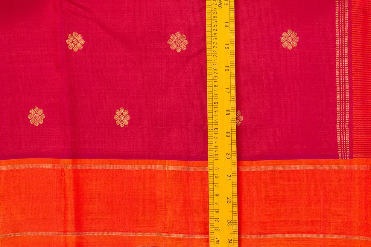 Pink And Orange Kanchipuram Silk Saree With Small Border Handwoven Pure Silk For Wedding Wear PV NYC 1016 - Silk Sari - Panjavarnam PV NYC 1016