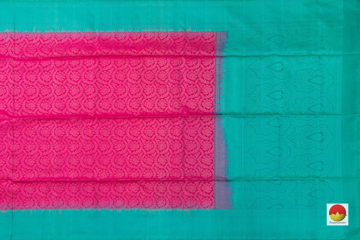 Pink And Sea Green Handwoven Soft Silk Saree Pure Silk For Festive Wear PV RSP 116 - Silk Sari - Panjavarnam