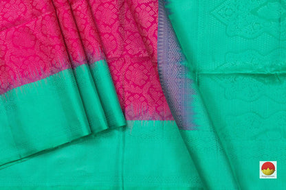 Pink And Sea Green Handwoven Soft Silk Saree Pure Silk For Festive Wear PV RSP 116 - Silk Sari - Panjavarnam PV RSP 116