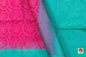 Pink And Sea Green Handwoven Soft Silk Saree Pure Silk For Festive Wear PV RSP 116 - Silk Sari - Panjavarnam PV RSP 116