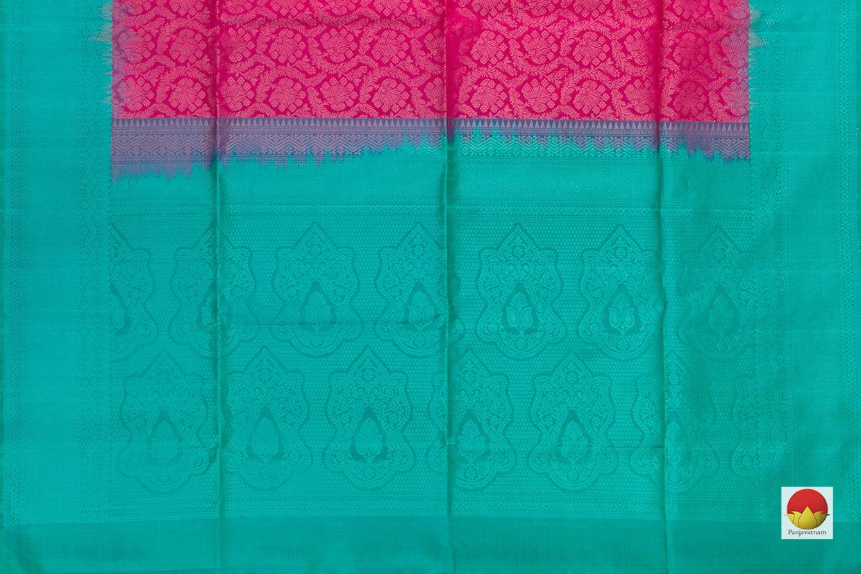 Pink And Sea Green Handwoven Soft Silk Saree Pure Silk For Festive Wear PV RSP 116 - Silk Sari - Panjavarnam PV RSP 116