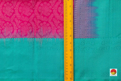 Pink And Sea Green Handwoven Soft Silk Saree Pure Silk For Festive Wear PV RSP 116 - Silk Sari - Panjavarnam PV RSP 116