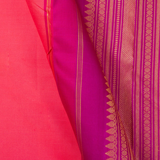 Pink And Violet Borderless Kanchipuram Silk Saree For Wedding Wear - PV NYC 1338 - Silk Sari - Panjavarnam PV NYC 1338