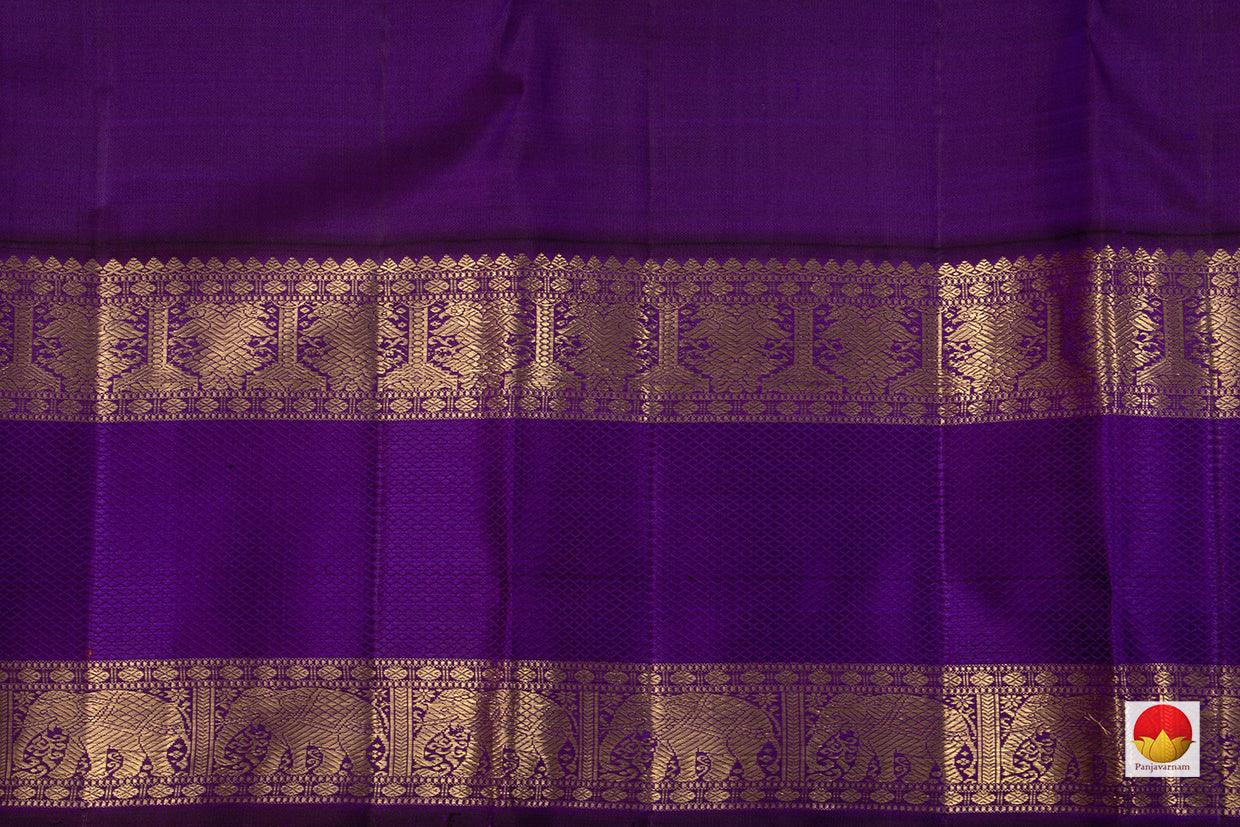 Pink And Violet Kanchipuram Silk Saree Handwoven Pure Silk Pure Zari With Rettai Pettu Border For Festive Wear PV GTA 93 - Silk Sari - Panjavarnam PV GTA 93