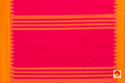 Pink And Yellow Kanchi Cotton Saree For Office Wear PV KC 412 - Cotton Saree - Panjavarnam PV KC 412