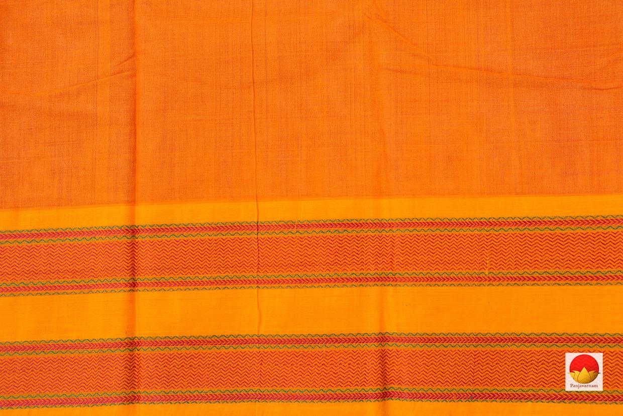 Pink And Yellow Kanchi Cotton Saree With Temple Korvai Border For Office Wear PV KC 399 - Cotton Saree - Panjavarnam