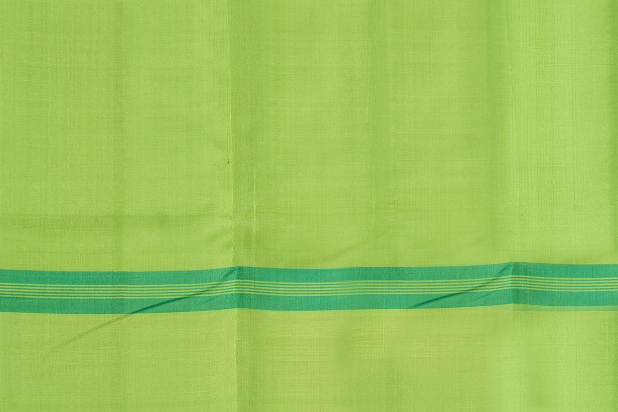 Pink, Beige, Green Mubbagam Kanchipuram Silk Saree With Long Border Handwoven Pure Silk For Festive Wear PV KNN 219 - Silk Sari - Panjavarnam PV KNN 219