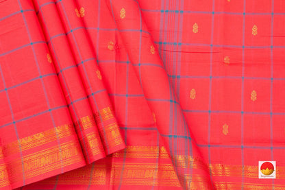 Pink Chettinad Cotton Saree With Butta For Casual Wear PV SK CC 103 - Cotton Saree - Panjavarnam PV SK CC 103