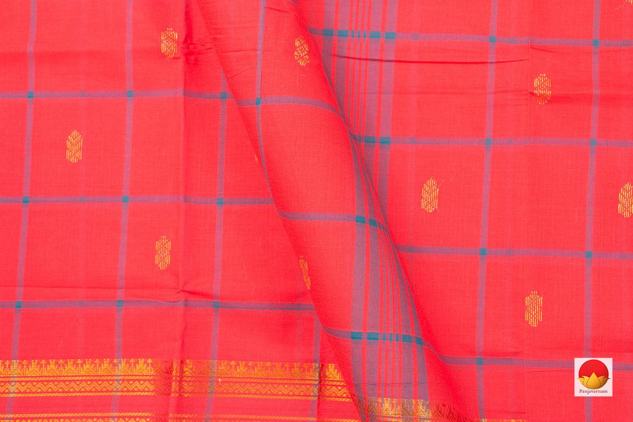 Pink Chettinad Cotton Saree With Butta For Casual Wear PV SK CC 103 - Cotton Saree - Panjavarnam PV SK CC 103