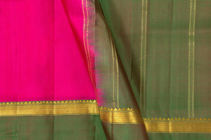 Pink Ganga Jamuna Border Kanchipuram Silk Saree Light Weight For Festive Wear PV KNN 203 - Silk Sari - Panjavarnam PV KNN 203