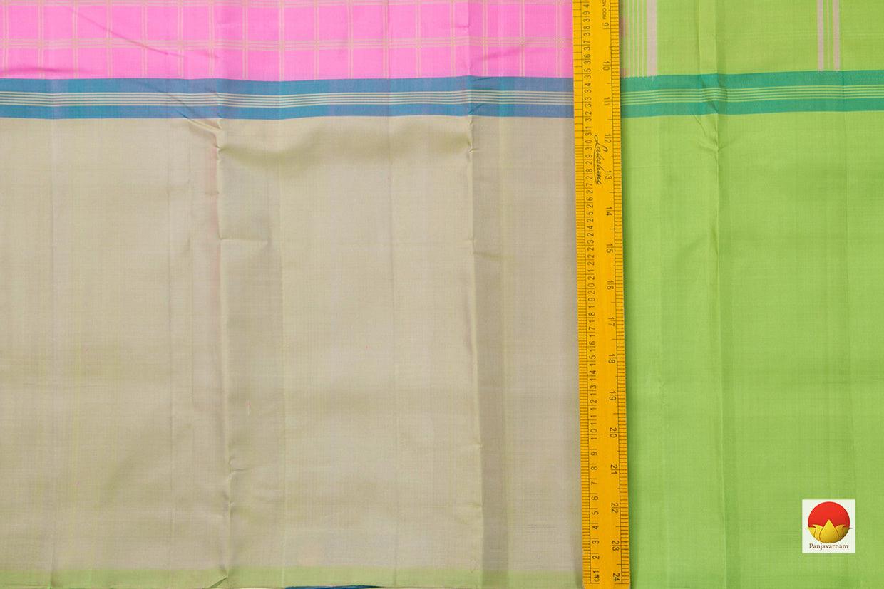 Pink Ganga Jamuna Kanchipuram Silk Saree Handwoven Pure Silk No Zari Light Weight Office Wear PV KNN 170 - Silk Sari - Panjavarnam