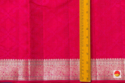 Pink Jacquard Kanchipuram Silk Saree With Short Border Handwoven Pure Silk Pure Zari For Festive Wear PV NYC 972 - Silk Sari - Panjavarnam PV NYC 972