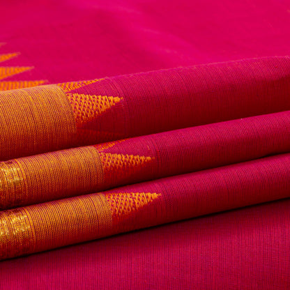 Pink Kanchi Cotton Saree Ganga Jamuna Border PV MM KC 101 - Cotton Saree - Panjavarnam PV MM KC 101