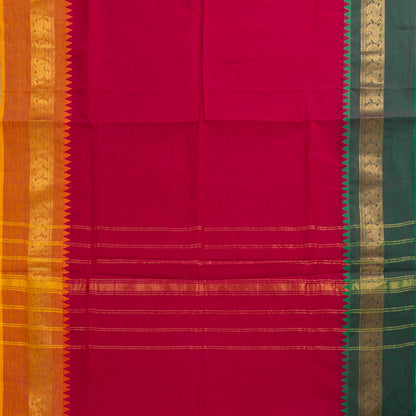 Pink Kanchi Cotton Saree Ganga Jamuna Border PV MM KC 101 - Cotton Saree - Panjavarnam PV MM KC 101