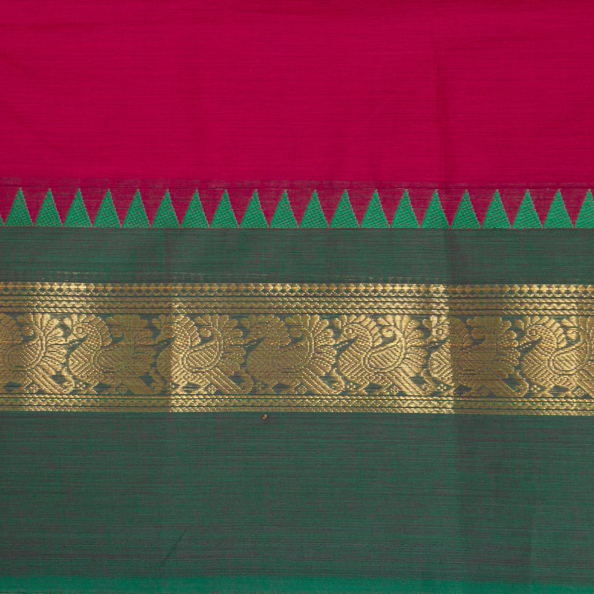 Pink Kanchi Cotton Saree Ganga Jamuna Border PV MM KC 101 - Cotton Saree - Panjavarnam PV MM KC 101