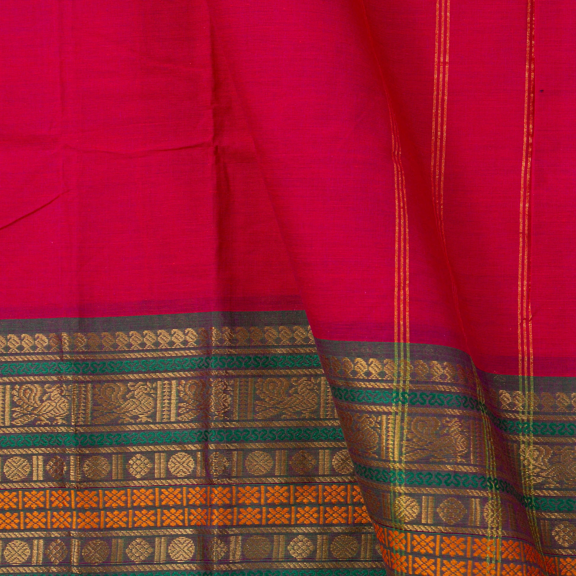 Pink Kanchi Cotton Saree PV MM KC 125 - Cotton Saree - Panjavarnam PV MM KC 125