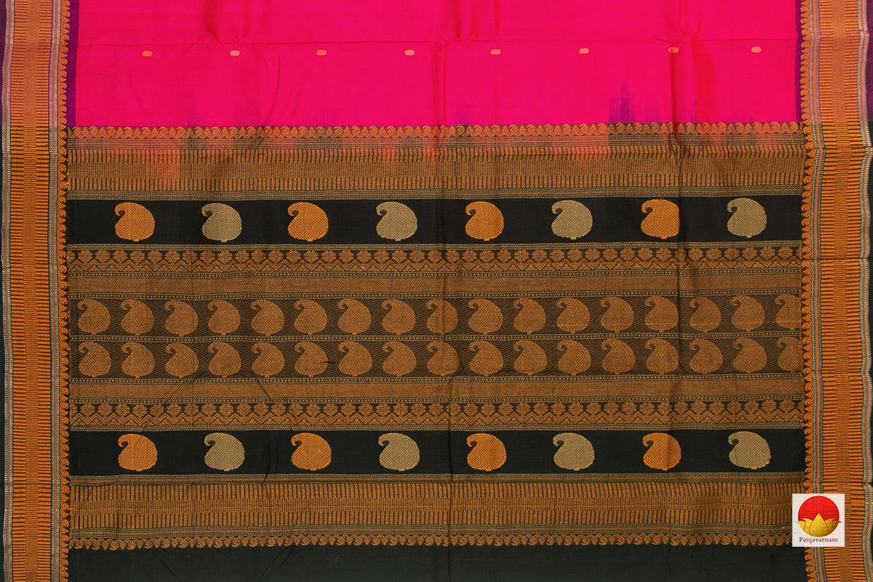 Pink Kanchi Silk Cotton Saree With Silk Thread Work Handwoven For Office Wear PV KSC 1195 - Cotton Saree - Panjavarnam