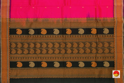 Pink Kanchi Silk Cotton Saree With Silk Thread Work Handwoven For Office Wear PV KSC 1195 - Cotton Saree - Panjavarnam PV KSC 1195