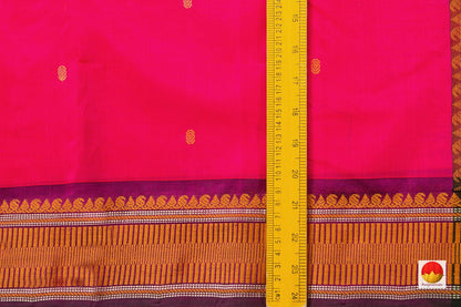 Pink Kanchi Silk Cotton Saree With Silk Thread Work Handwoven For Office Wear PV KSC 1195 - Cotton Saree - Panjavarnam PV KSC 1195