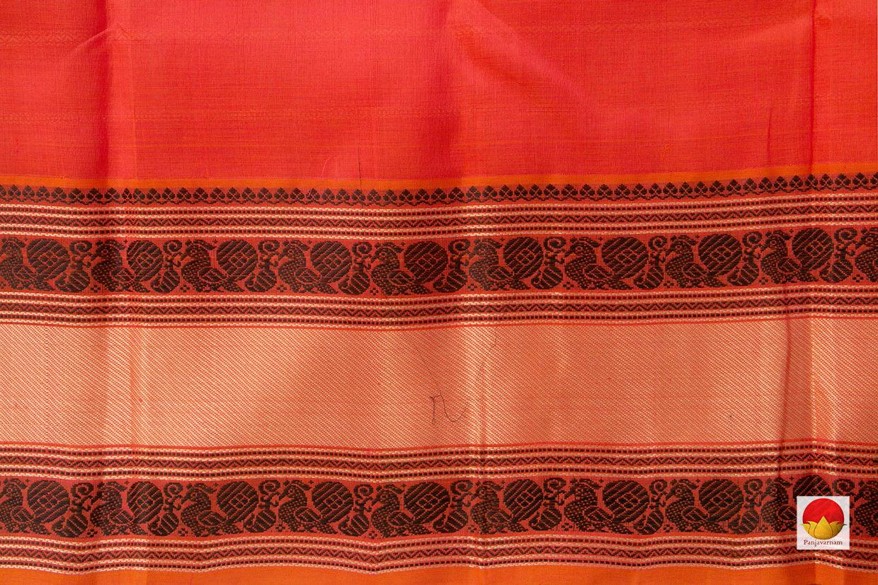 Pink Kanchi Silk Cotton Saree With Veldhari Stripes Handwoven For Office Wear KSC 1187 - Silk Cotton - Panjavarnam KSC 1187