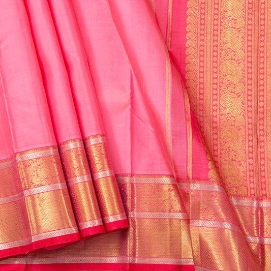 Pink Kanchipuram Silk Saree For Wedding Wear PV NYC 1475 - Silk Sari - Panjavarnam PV NYC 1475