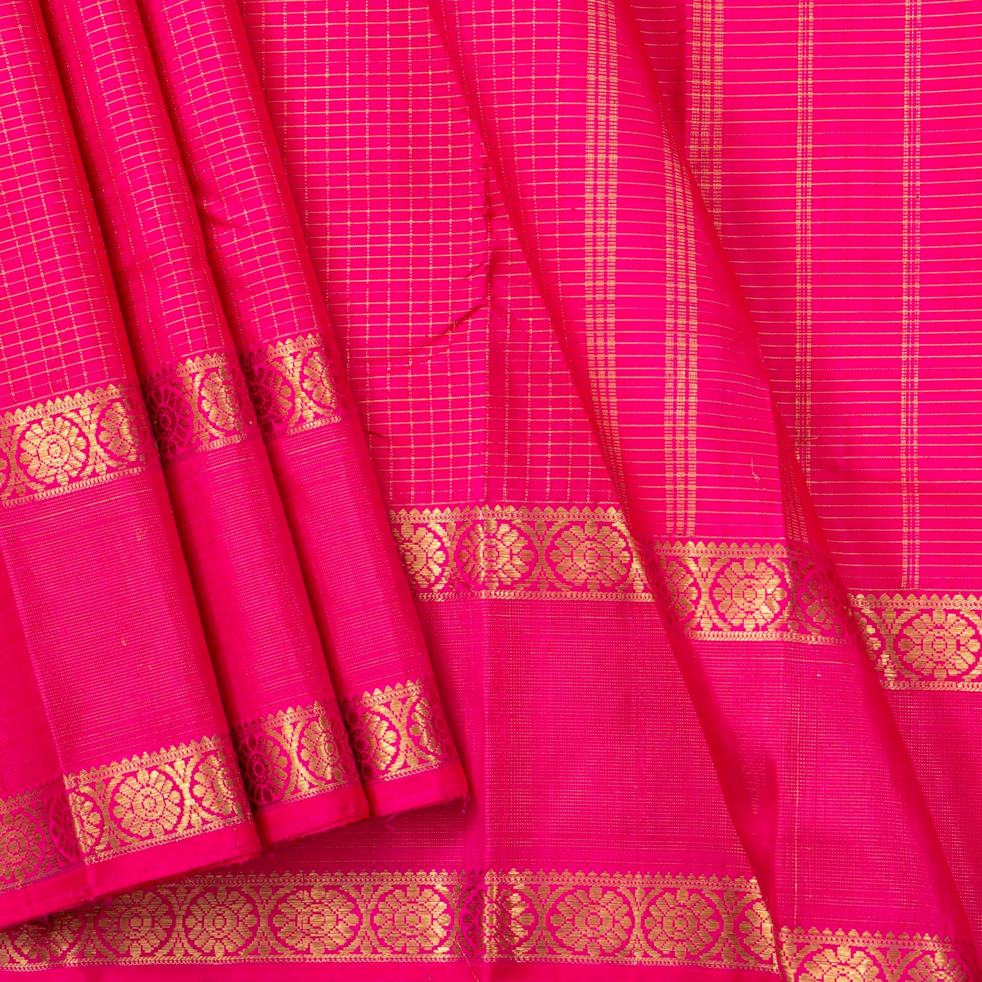 Pink Kanchipuram Silk Saree For Wedding Wear PV NYC 1487 - Silk Sari - Panjavarnam PV NYC 1487