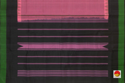 Pink Kanchipuram Silk Saree Handwoven Pure Silk Khasa Khasa Checks Temple Border No Zari PV KNN 194 - Silk Sari - Panjavarnam PV KNN 194