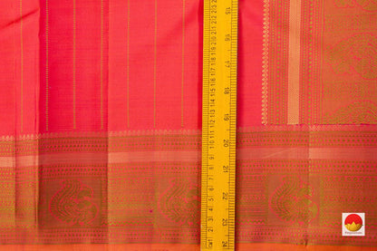 Pink Kanchipuram Silk Saree Handwoven Pure Silk No Zari For Festive Wear PV RM NZ 446 - Silk Sari - Panjavarnam