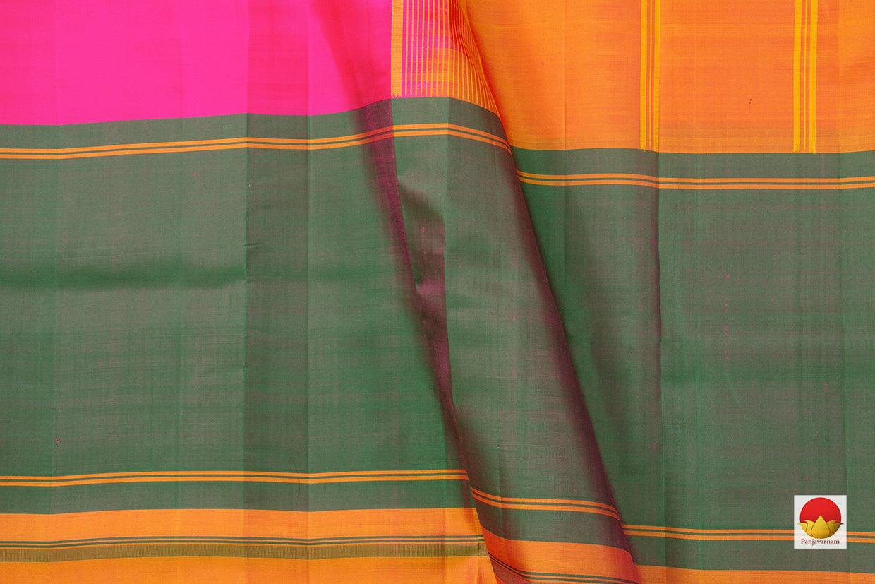 Pink Kanchipuram Silk Saree Handwoven Pure Silk No Zari For Office Wear PV KNN 157 - Silk Sari - Panjavarnam