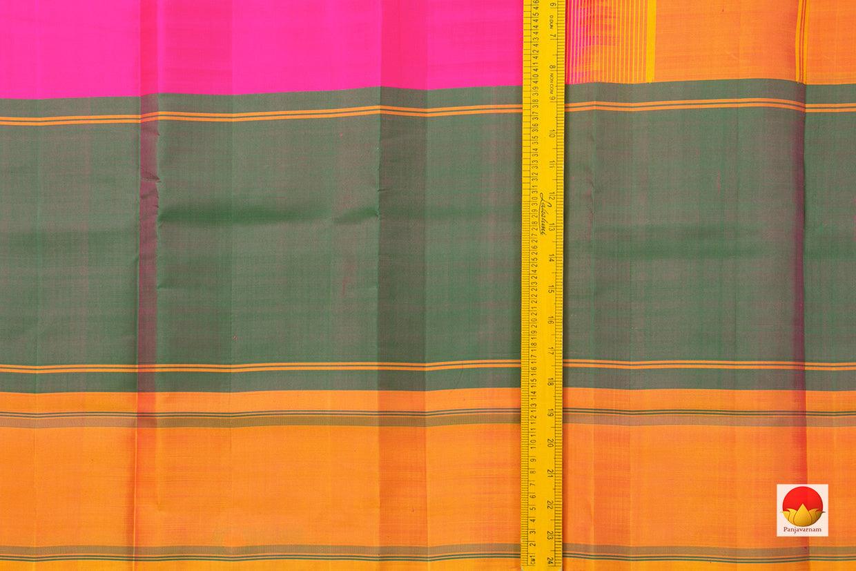 Pink Kanchipuram Silk Saree Handwoven Pure Silk No Zari For Office Wear PV KNN 157 - Silk Sari - Panjavarnam