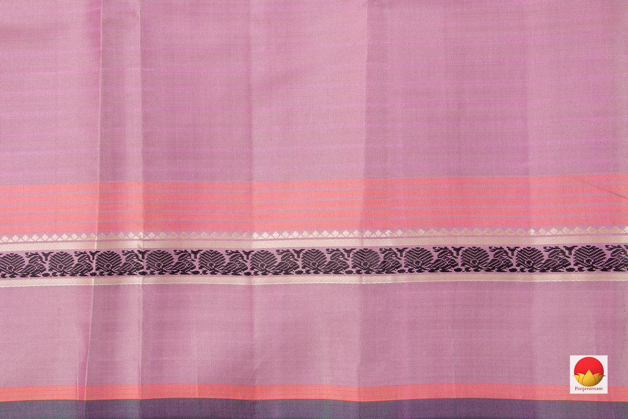 Pink Kanchipuram Silk Saree Handwoven Pure Silk No Zari Medium Border Office wear PV KNN 160 - Silk Sari - Panjavarnam