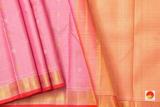 Pink Kanchipuram Silk Saree Handwoven Pure Silk Pure Zari For Wedding Wear PV NYC 916 - Silk Sari - Panjavarnam
