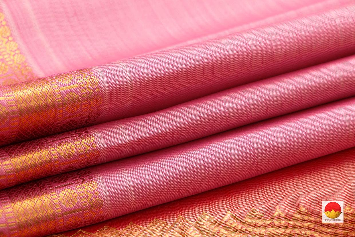 Pink Kanchipuram Silk Saree Handwoven Pure Silk Pure Zari For Wedding Wear PV NYC 916 - Silk Sari - Panjavarnam