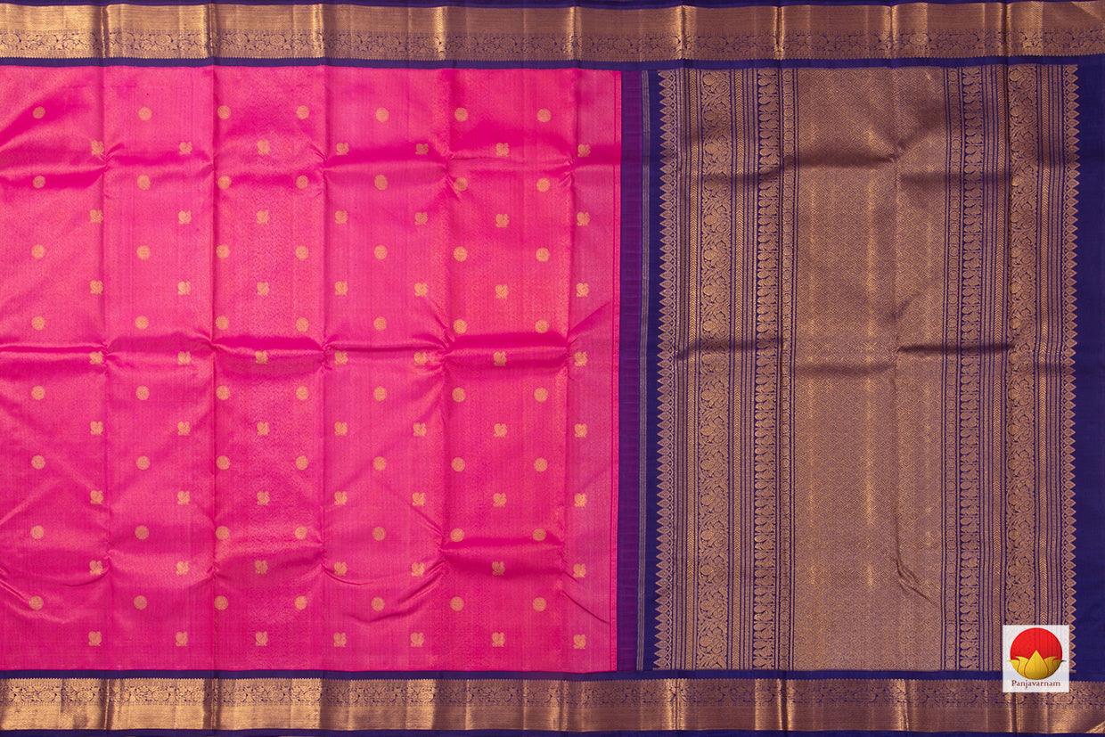 Pink Kanchipuram Silk Saree Handwoven Pure Silk Pure Zari Vaira Oosi For Wedding Wear PV NYC 744 - Silk Sari - Panjavarnam