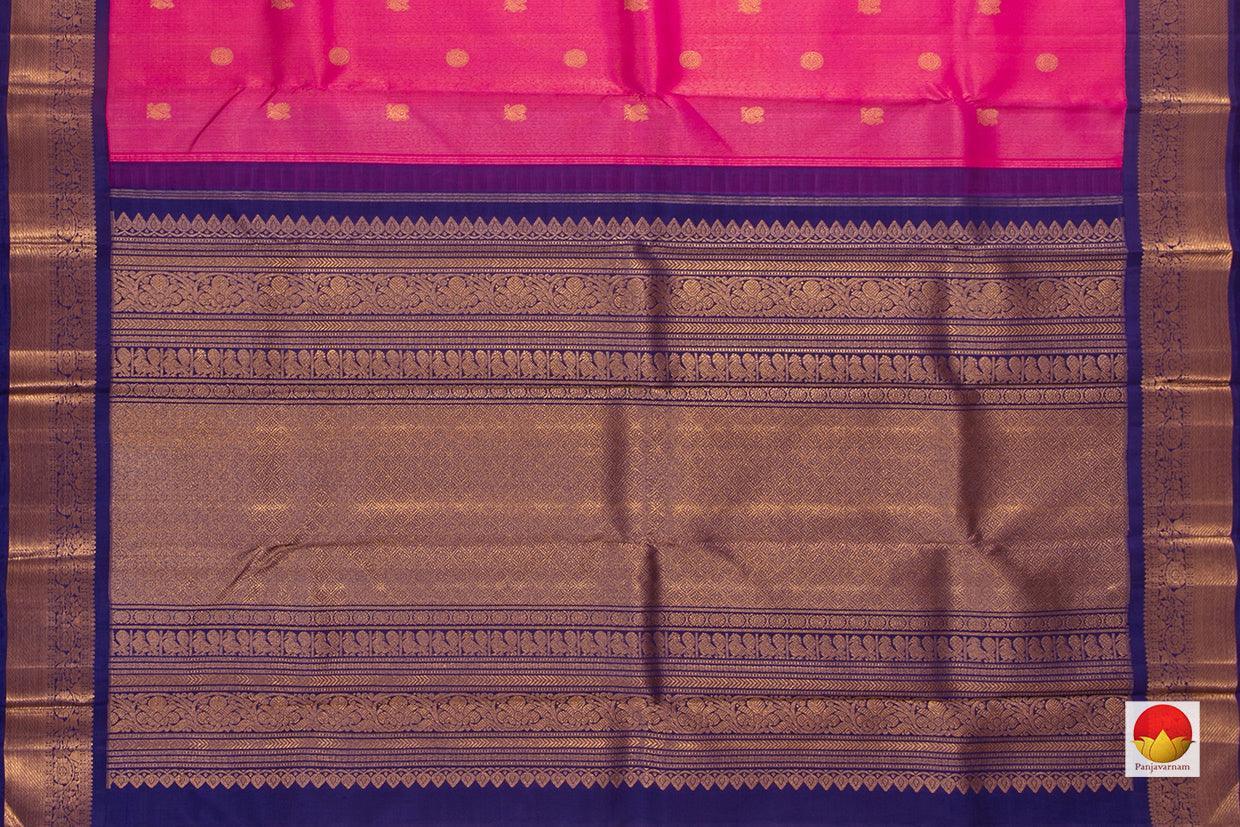 Pink Kanchipuram Silk Saree Handwoven Pure Silk Pure Zari Vaira Oosi For Wedding Wear PV NYC 744 - Silk Sari - Panjavarnam PV NYC 744