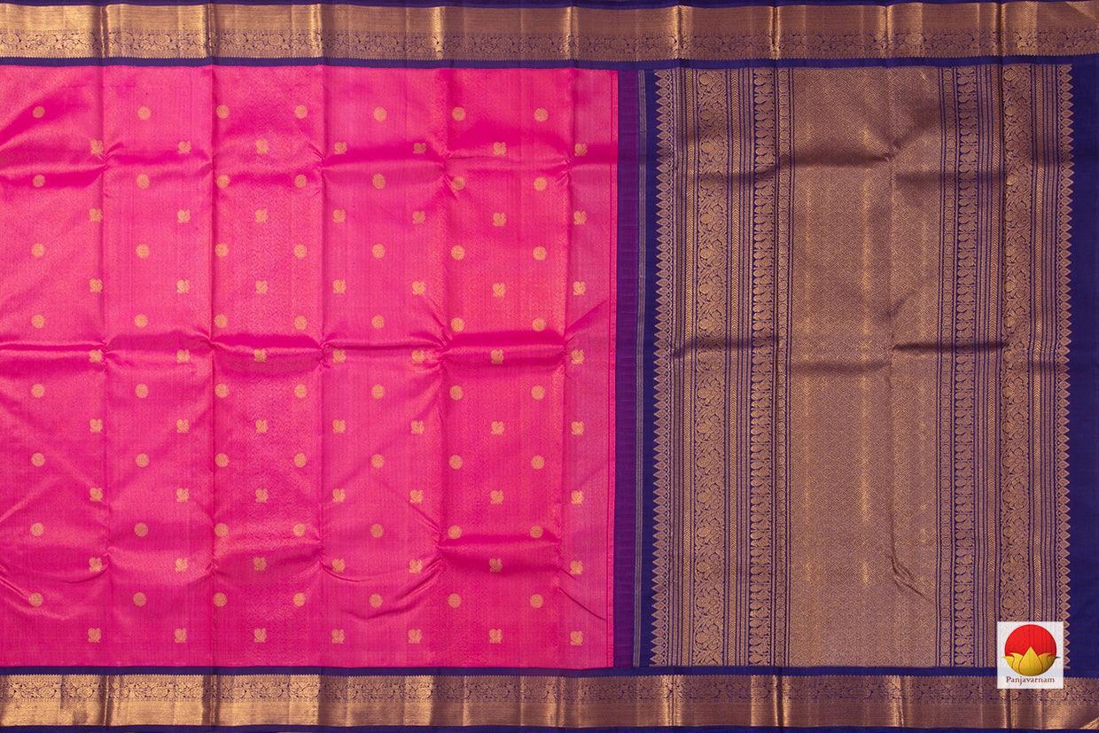 Pink Kanchipuram Silk Saree Handwoven Pure Silk Pure Zari Vaira Oosi For Wedding Wear PV NYC 744 - Silk Sari - Panjavarnam PV NYC 744