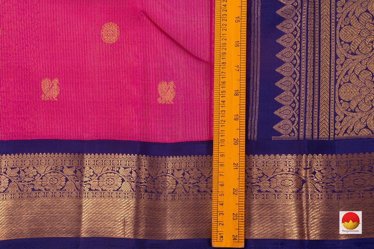 Pink Kanchipuram Silk Saree Handwoven Pure Silk Pure Zari Vaira Oosi For Wedding Wear PV NYC 744 - Silk Sari - Panjavarnam PV NYC 744