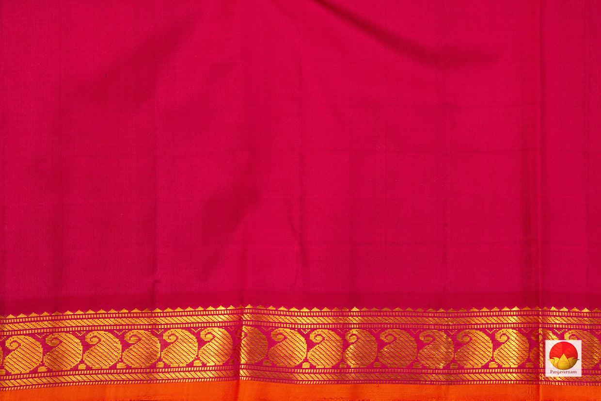 Pink Kanchipuram Silk Saree Handwoven Pure Silk Pure Zari With Small Border For Festive Wear PV J 3126 - Silk Sari - Panjavarnam