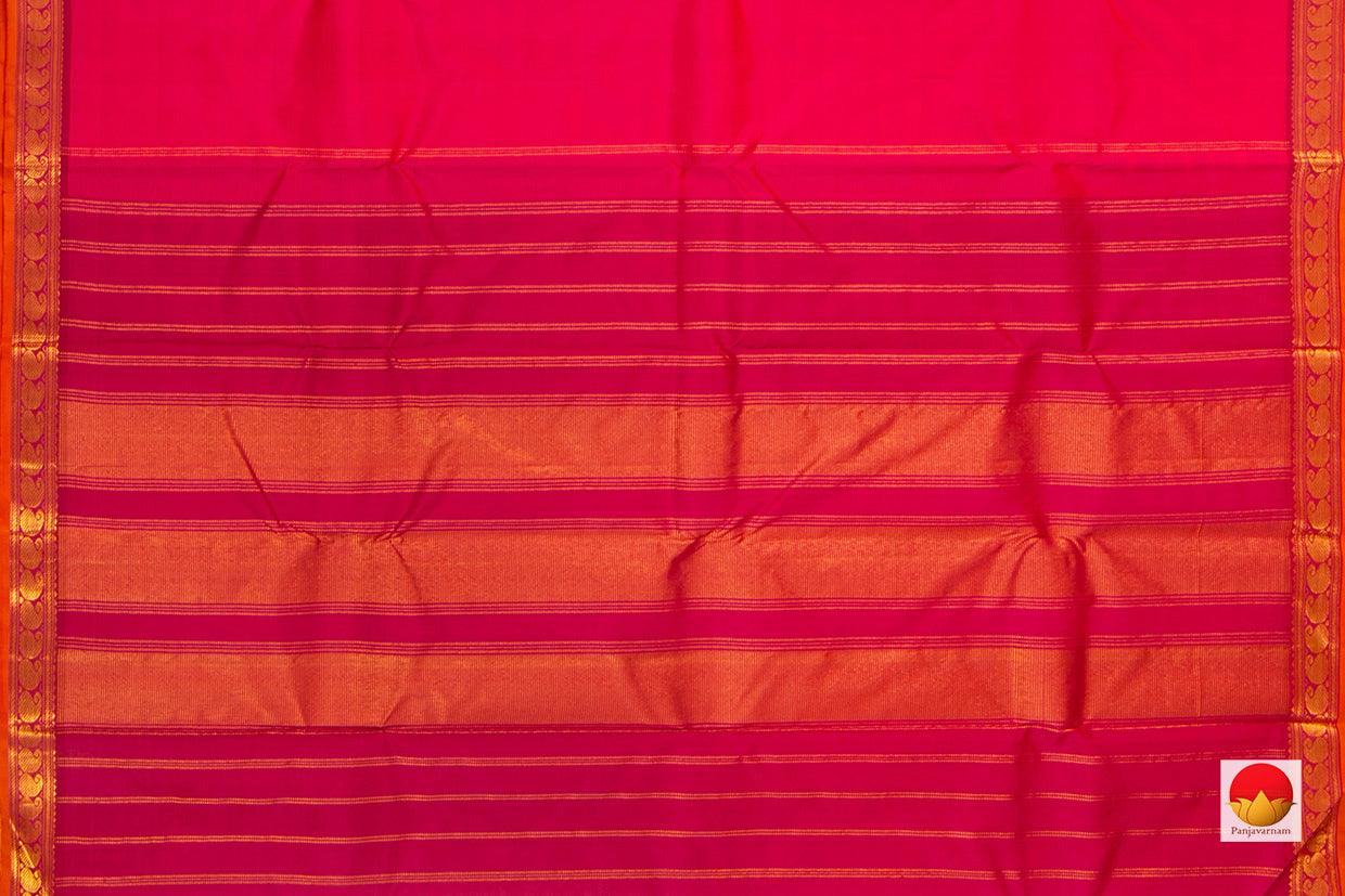 Pink Kanchipuram Silk Saree Handwoven Pure Silk Pure Zari With Small Border For Festive Wear PV J 3126 - Silk Sari - Panjavarnam PV J 3126