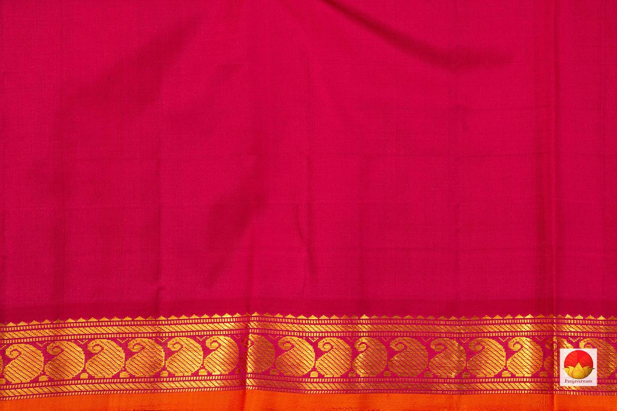 Pink Kanchipuram Silk Saree Handwoven Pure Silk Pure Zari With Small Border For Festive Wear PV J 3126 - Silk Sari - Panjavarnam PV J 3126