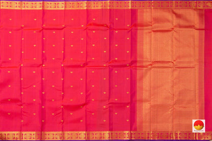 Pink Kanchipuram Silk Saree With Kamalam Motifs Handwoven Pure Silk Pure Zari For Festive Wear PV ABI 1234 - Silk Sari - Panjavarnam PV ABI 1234