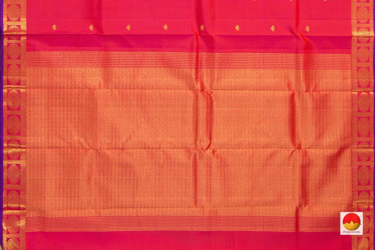 Pink Kanchipuram Silk Saree With Kamalam Motifs Handwoven Pure Silk Pure Zari For Festive Wear PV ABI 1234 - Silk Sari - Panjavarnam PV ABI 1234