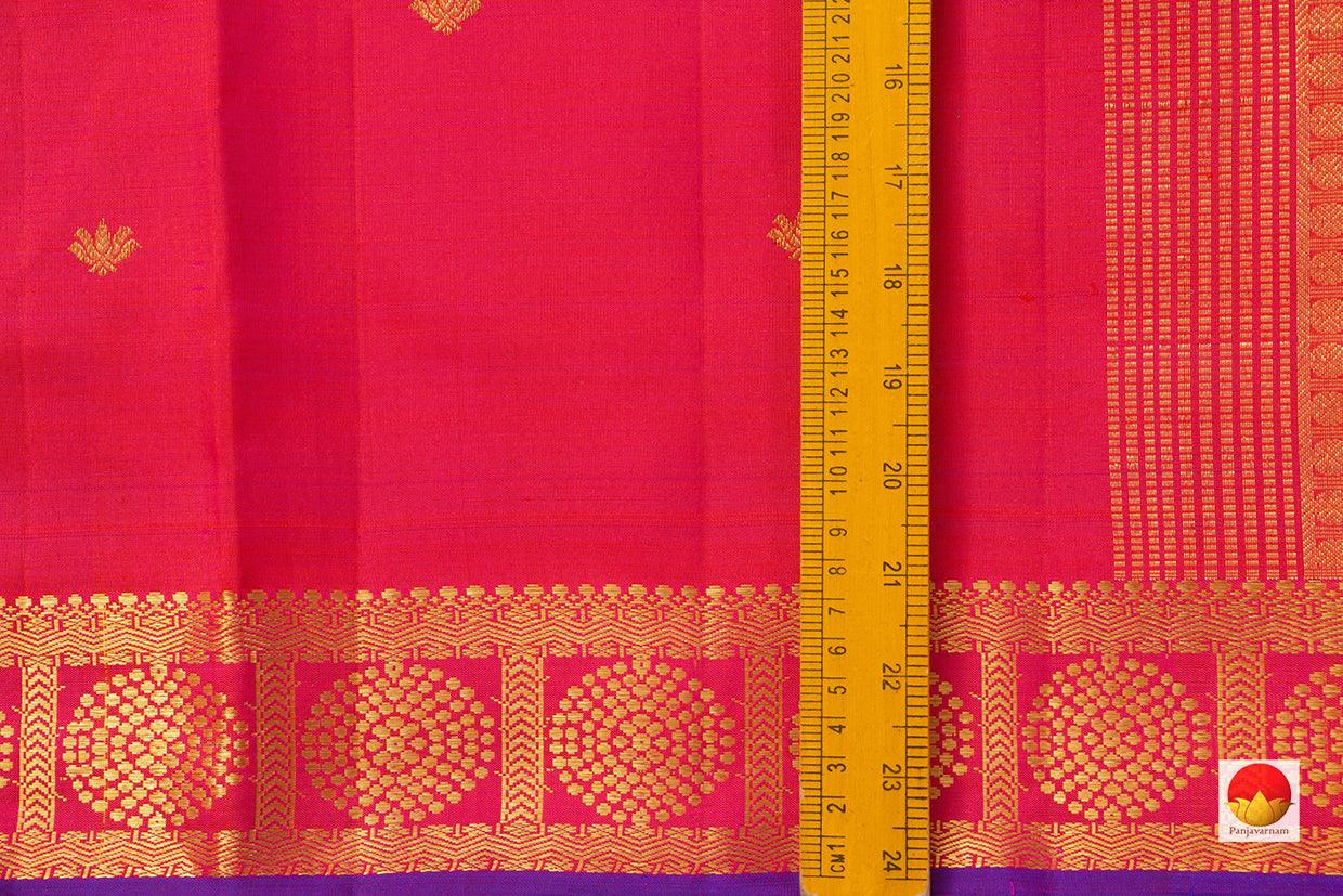 Pink Kanchipuram Silk Saree With Kamalam Motifs Handwoven Pure Silk Pure Zari For Festive Wear PV ABI 1234 - Silk Sari - Panjavarnam PV ABI 1234