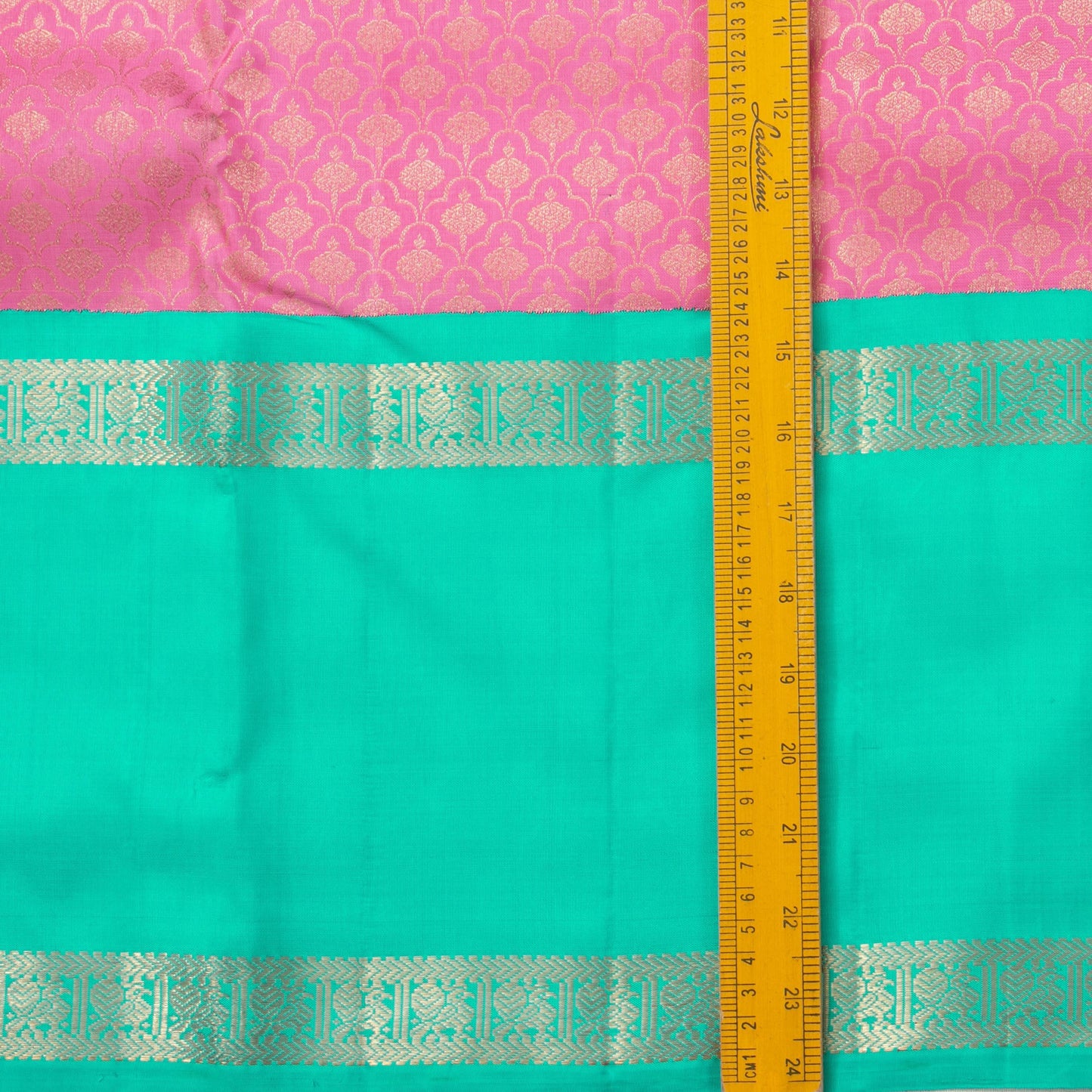 Pink Kanchipuram Silk Saree With Medium Ganga Jamuna Border Handwoven Pure Silk For Wedding Wear PV NYC 1145 - Silk Sari - Panjavarnam PV NYC 1145