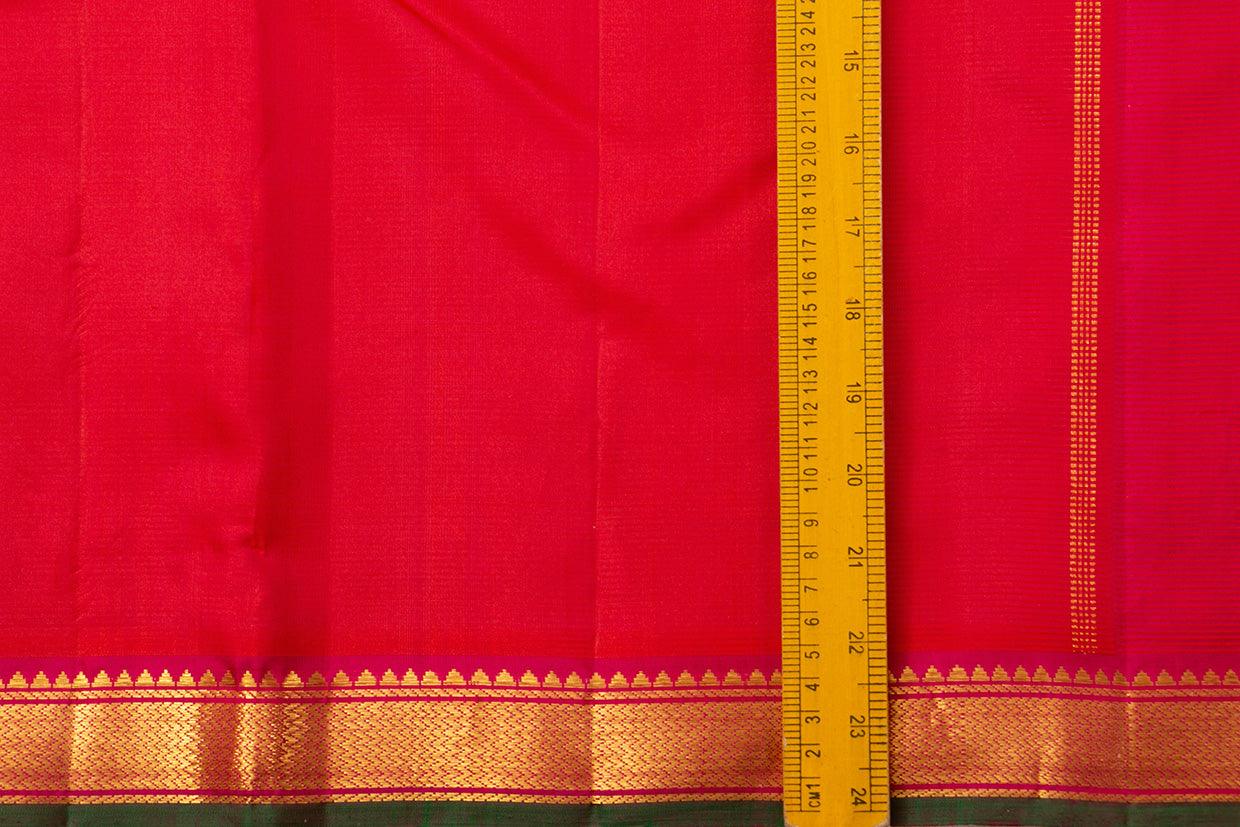 Pink Kanchipuram Silk Saree With Small Border Handwoven Pure Silk For Festive Wear PV J 444 - Silk Sari - Panjavarnam PV J 444