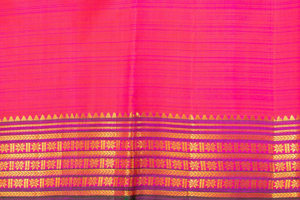 Pink Kanchipuram Silk Saree With Small Border Handwoven Pure Silk For Wedding Wear PV NYC 1036 - Silk Sari - Panjavarnam