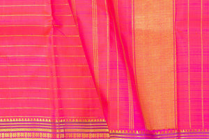 Pink Kanchipuram Silk Saree With Small Border Handwoven Pure Silk For Wedding Wear PV NYC 1036 - Silk Sari - Panjavarnam PV NYC 1036